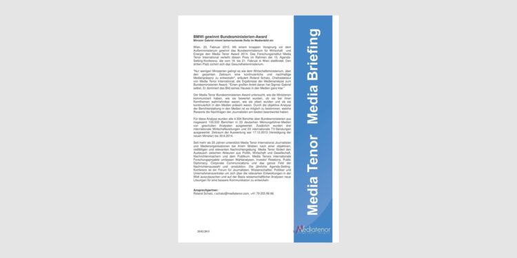 BMWi gewinnt Bundesministerien-Award