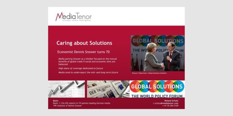 Caring About Solutions: Economist Dennis Snower turns 70