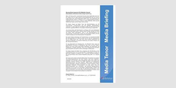 Deutschland gewinnt EU-Medien-Award