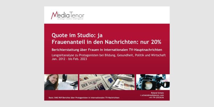 Gute Frauenquote im Studio, Frauenanteil in Nachrichten aber nur 20%