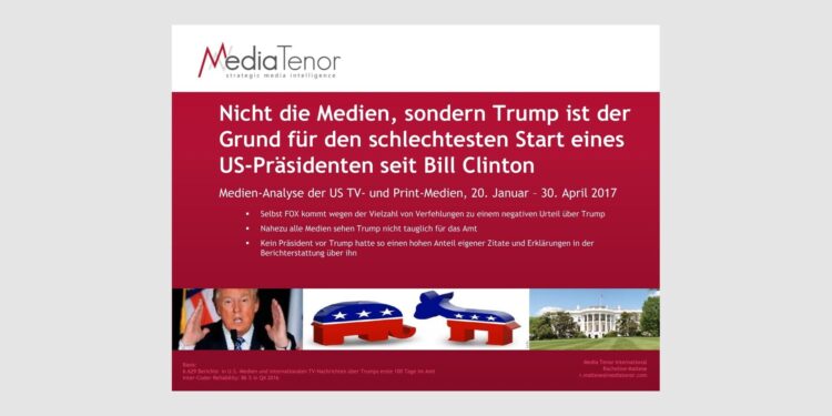 Nicht Medien, sondern Trump ist Grund für schlechtesten Start eines US-Präsidenten seit Bill Clinton