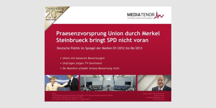 Präsenzvorsprung Union durch Merkel