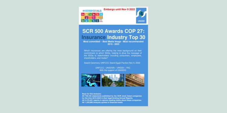 SCR 500 Awards COP 27: Insurance Industry Top 30