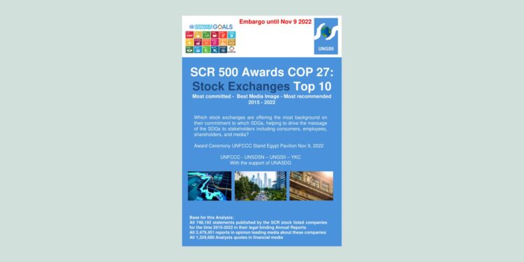 SCR 500 Awards COP 27: Stock Exchanges Top 10