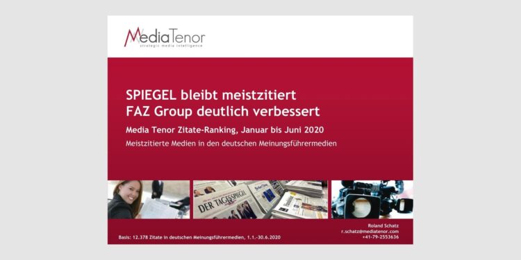 SPIEGEL bleibt meistzitiert, FAZ Group deutlich verbessert