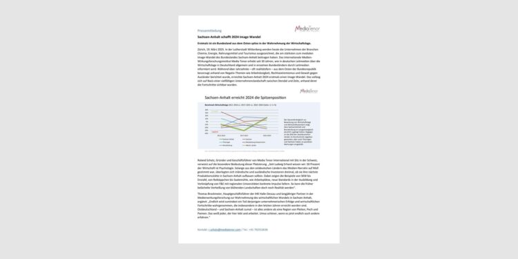 Sachsen-Anhalt schafft 2024 Image Wandel