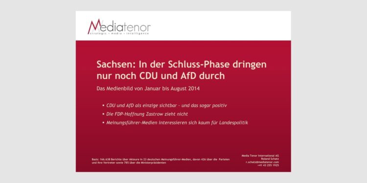 Sachsen: In der Schluss-Phase dringen nur noch CDU und AfD durch