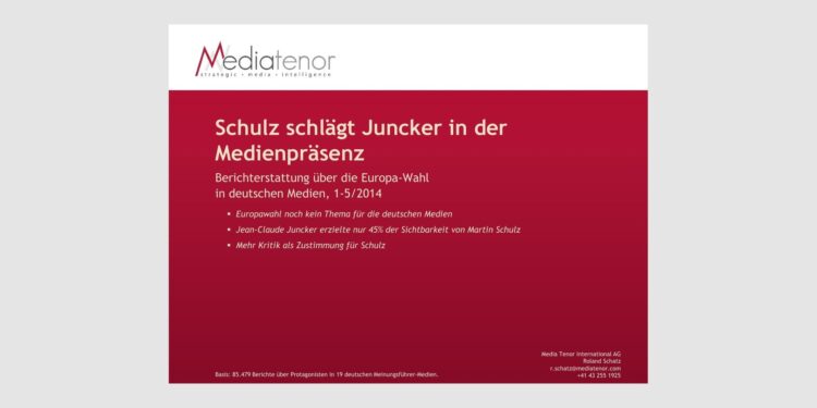 Schulz schlägt Juncker in der Medienpräsenz
