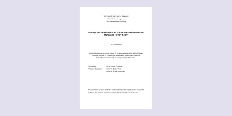 Outrage and Camouflage – An Empirical Examination of the Managerial Power Theory