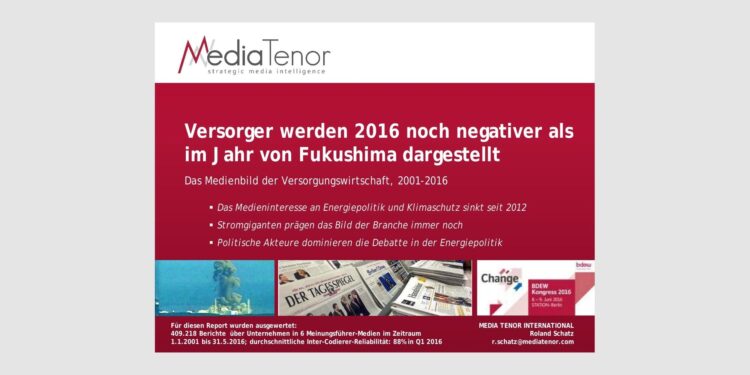 Versorger werden 2016 noch negativer als im Jahr von Fukushima dargestellt