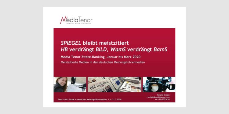 SPIEGEL bleibt meistzitiert HB verdrängt BILD, WamS verdrängt BamS